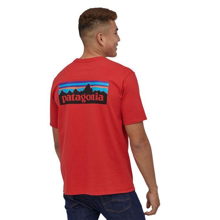 Homme P-6 Logo Responsibili-Tee Rouge-Patagonia-Bearco.fr