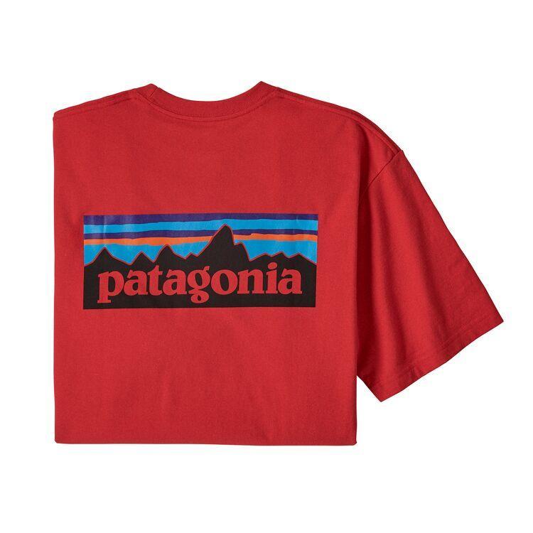 Homme P-6 Logo Responsibili-Tee Rouge-Patagonia-Bearco.fr